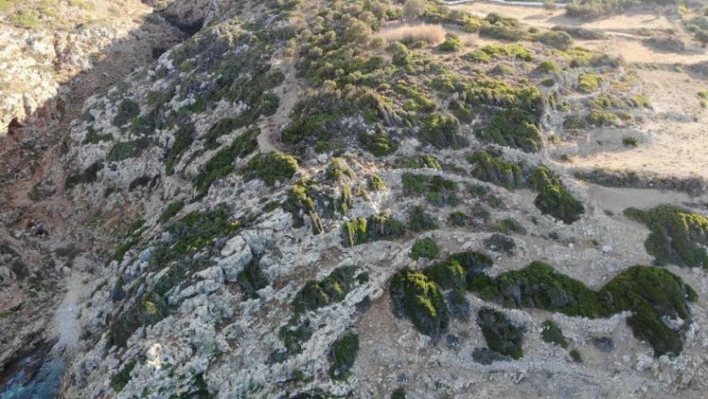 Plaka bei Chania Kreta, Plaka: Erstklassiges Strandgrundstück mit Panoramablick zu verkaufen Grundstück kaufen